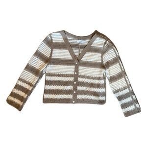 Chic Striped V-Neck Cardigan